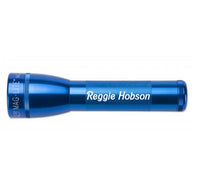 ML25LT blue two-cell C flashlight with engraved Reggie Hobson