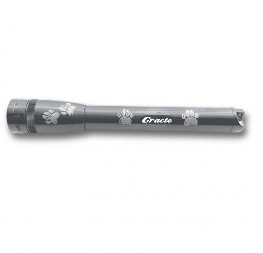 Mini Maglite Pro LED Flashlight - Gray - Custom Pet Engraving