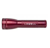Red ML25LT LED 2-cell C flashlight with Lowell engraving