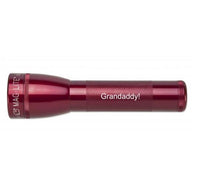 Red ML25LT two-cell C flashlight with Grandaddy engraving
