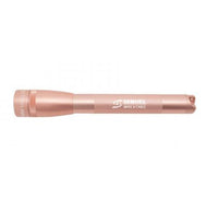 Mini Maglite Pro LED flashlight in rose gold with textured grip and engraving