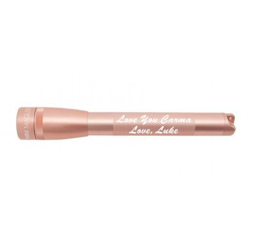 Mini Maglite Pro LED Flashlight - Rose Gold - Custom Engraving