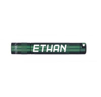 Dark green Solitaire LED key chain flashlight with ETHAN engraving