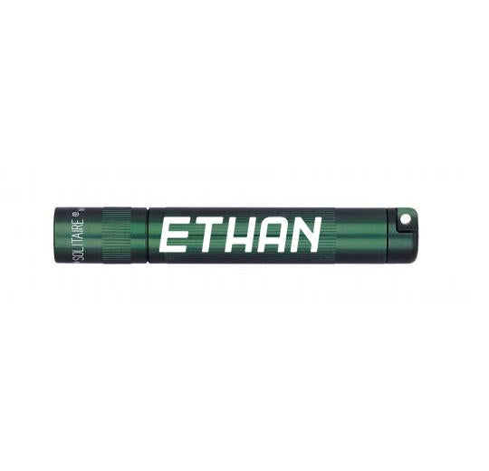 Solitaire LED Key Chain Flashlight - Dark Green -Custom Engraving