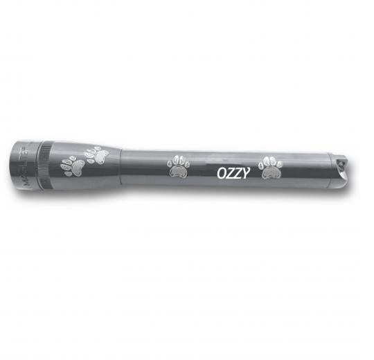 Mini Maglite Pro LED Flashlight - Gray - Custom Pet Engraving