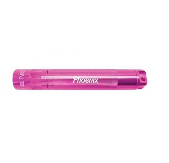 Solitaire LED Key Chain Flashlight - Pink - Custom Engraving