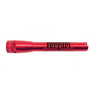 Red Mini Maglite Pro LED flashlight with Ferrari branding