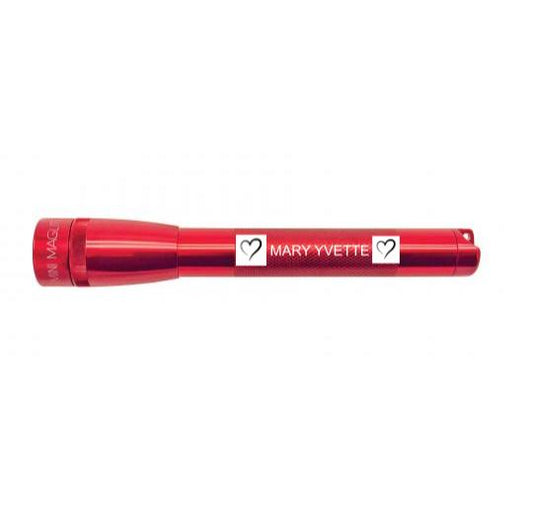 Mini Maglite Pro LED Flashlight - Red - Custom Engraving