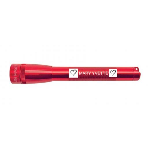 Mini Maglite Pro LED Flashlight - Red - Custom Engraving
