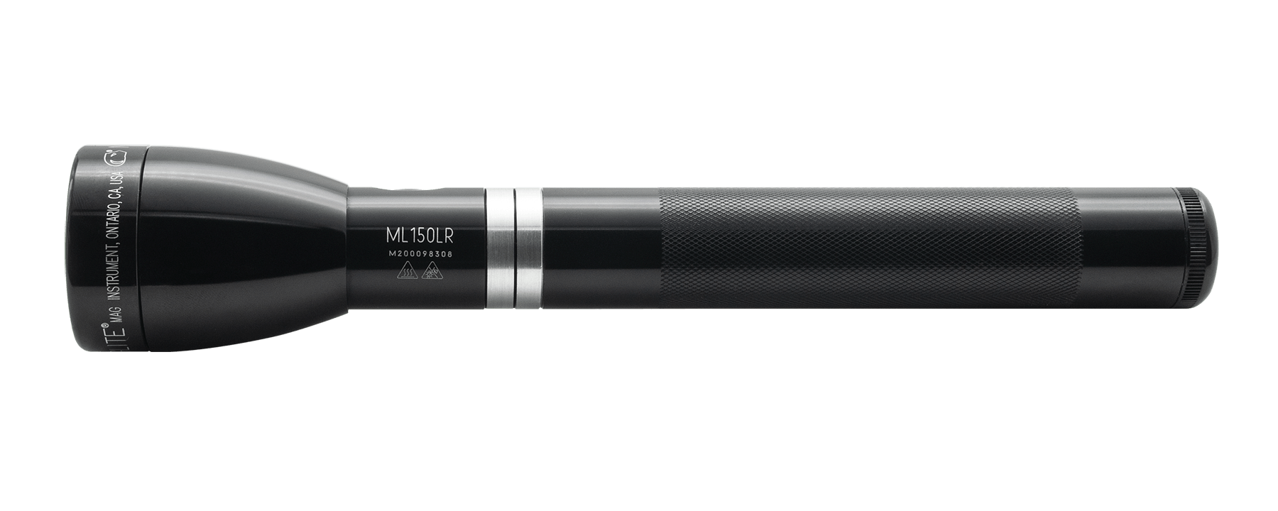 ML150LR Rechargeable LED Fast - Charging Flashlight - Gloss Black - Custom Tactical Engraving