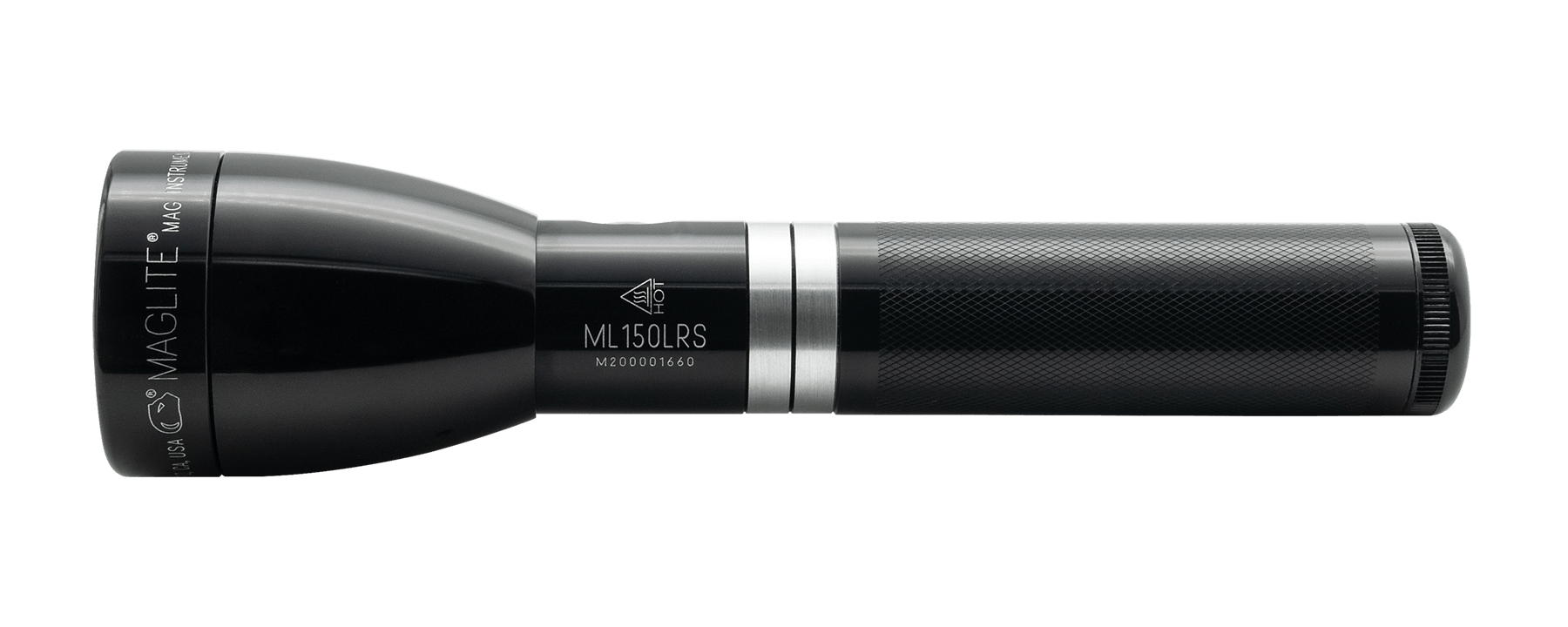 Maglite® ML150LRS Rechargeable LED Flashlight - Black - Custom Engraving – 391-Meter Beam, 819 Lumens, 38,267 Candela, Fast-Charging LiFePO4 Power & QuickClik® Multi-Mode Operation