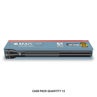 Maglite case pack box for 5D Xenon flashlight showing CASE PACK QUANTITY 12
