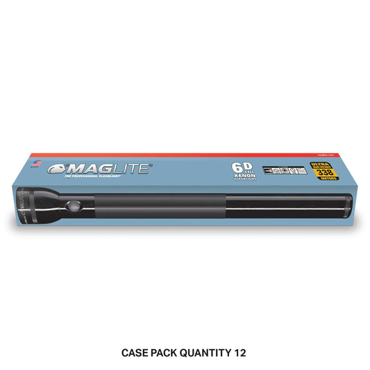 Maglite 6D Xenon flashlight in branded blue box packaging