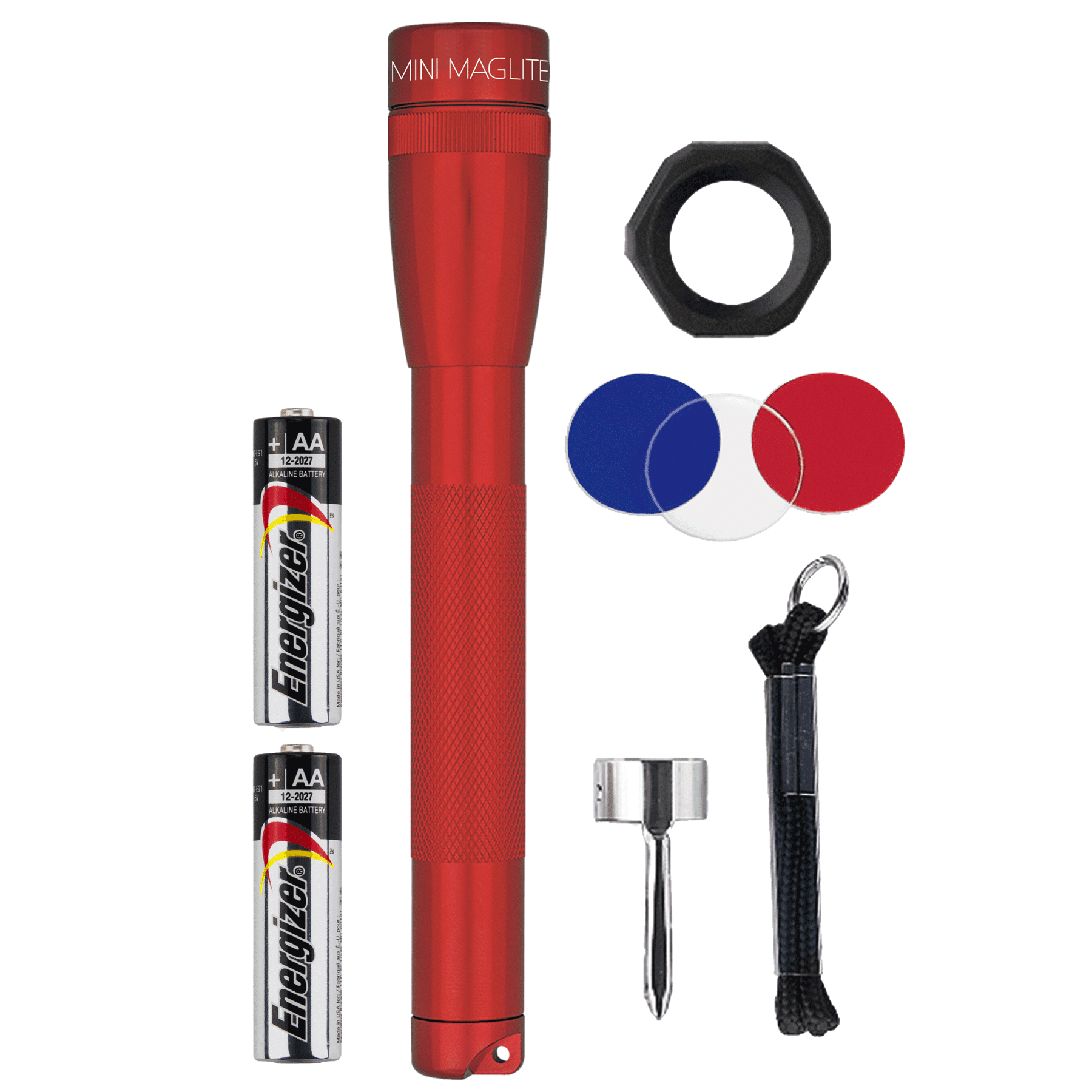 Mini Maglite LED Pro Flashlight AA Combo Pack Red
