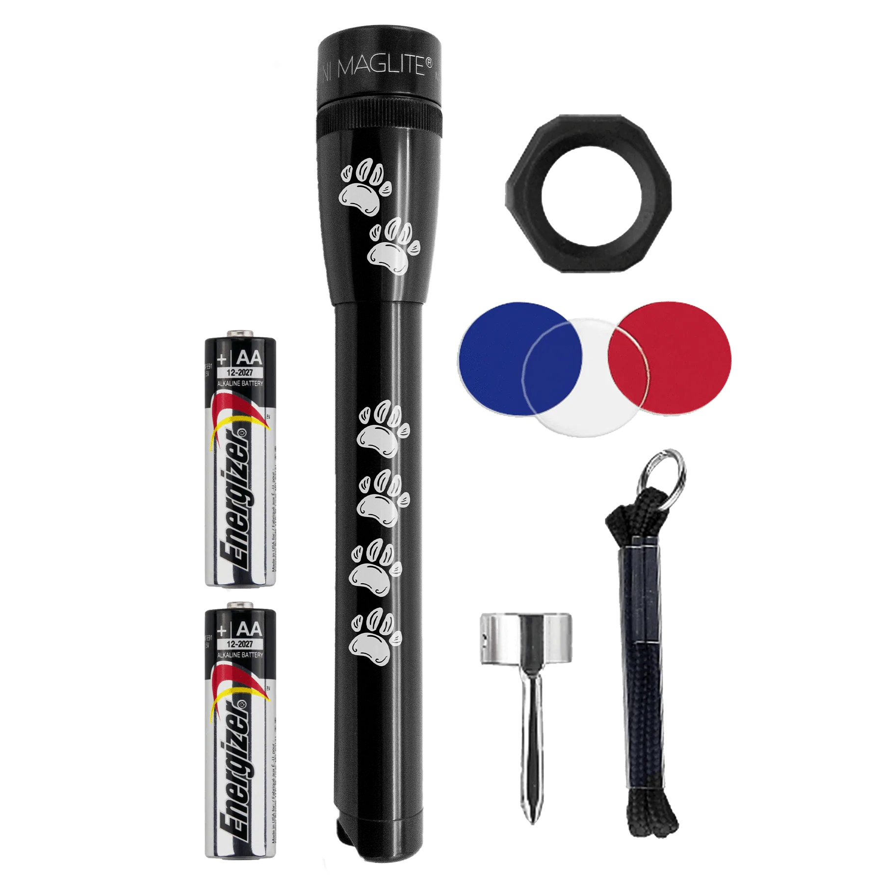 MiniMag 2AA Cell Black LED Flashlight, Walk N Wag