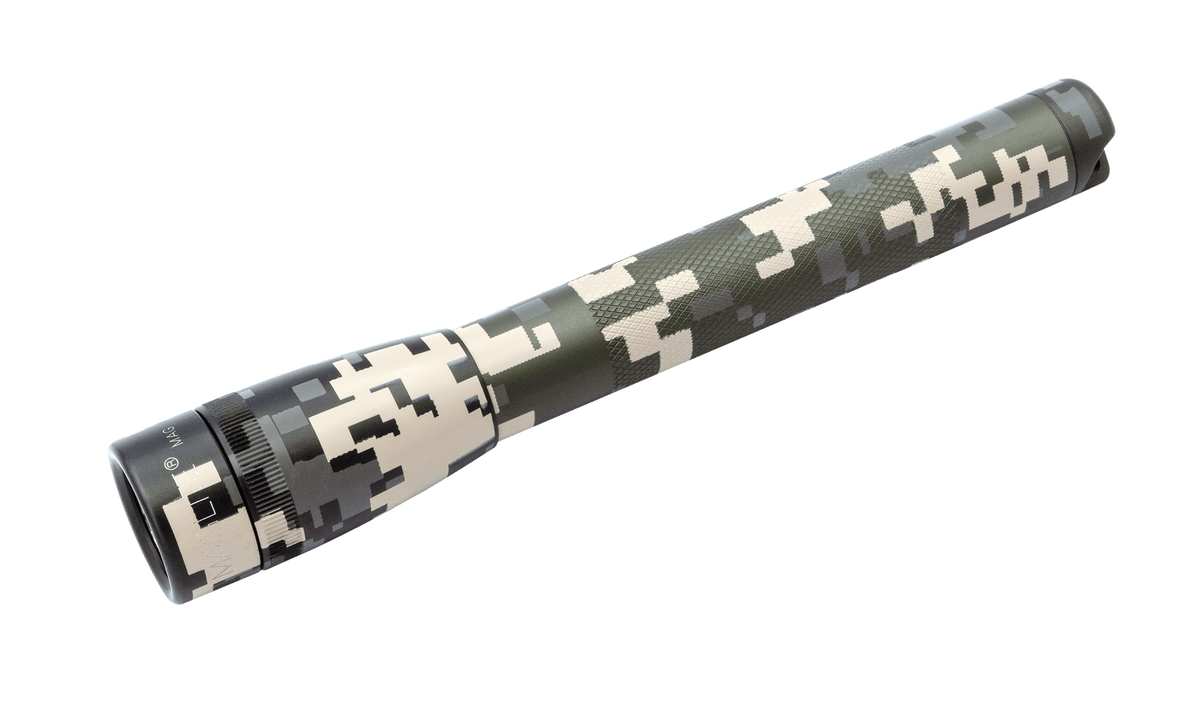 Camouflage Maglite Mini LED flashlight with textured grip