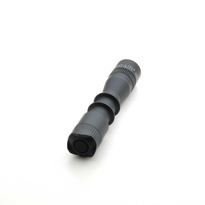 Side view of MAG-LITE MAG-TAC 2 TL Black Plain Bezel flashlight showing its textured midsection