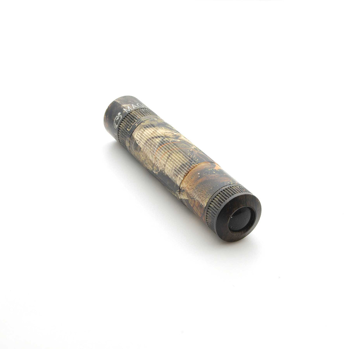 Mossy Oak New Country DNA camouflage Maglite XL50 with knurled grip shown at an angle