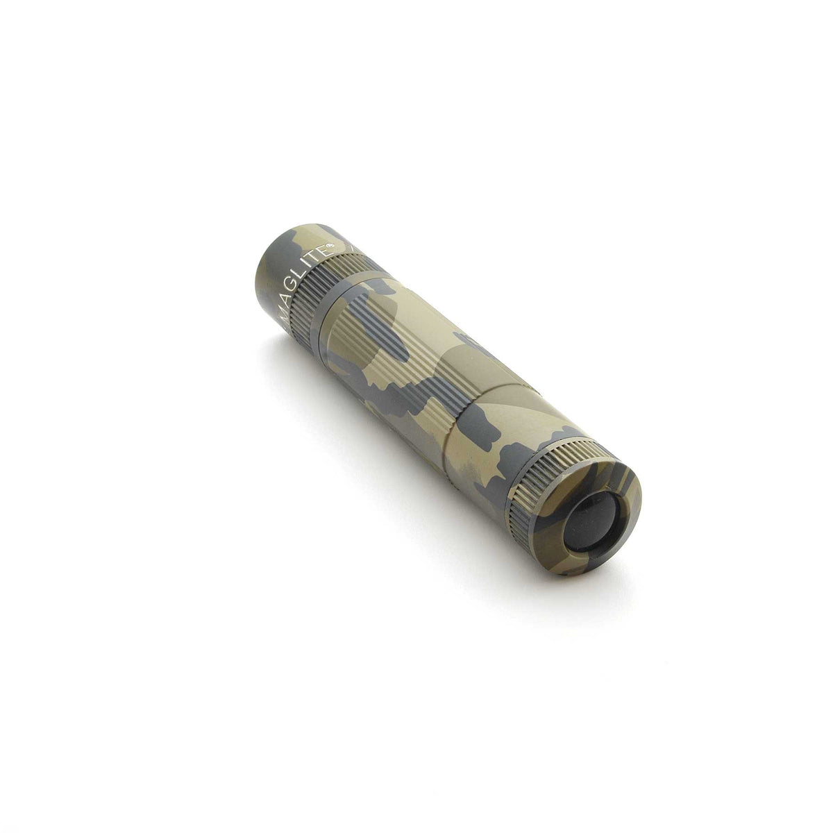 Maglite XL50 flashlight in Mossy Oak Original Bottomland camouflage with visible camo pattern and knurled grip.