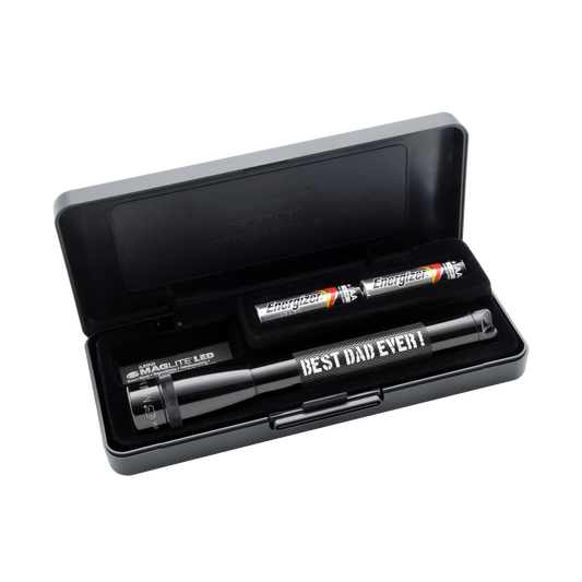 Mini Maglite LED 2AA Pocket Flashlight - Best Dad Ever - Black