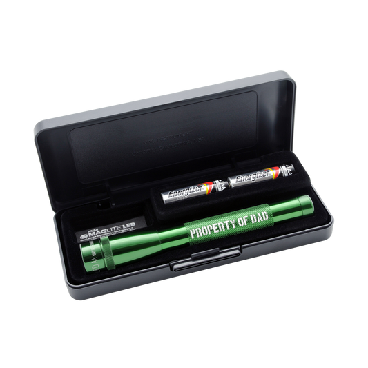 Mini Maglite LED 2AA Pocket Flashlight - Property of Dad - Green