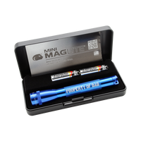 Blue Mini Maglite Xenon 2AA flashlight in a case with Energizer batteries