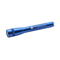 Blue Maglite Mini Pro LED flashlight with National Law Enforcement Memorial engraving