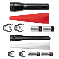 Maglite Flashlight Home Safety Bundle with ML25LT,Mini Maglite LED, Safety Cones