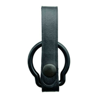 Plain black leather belt holster for Maglite C cell flashlight with stitched edges