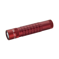 Crimson MAG-TAC LED plain bezel flashlight with knurled red body