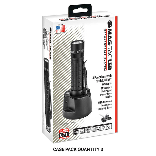 Packaging box for MAG-TAC LED Rechargeable Flashlight System Plain Bezel case pack quantity 3