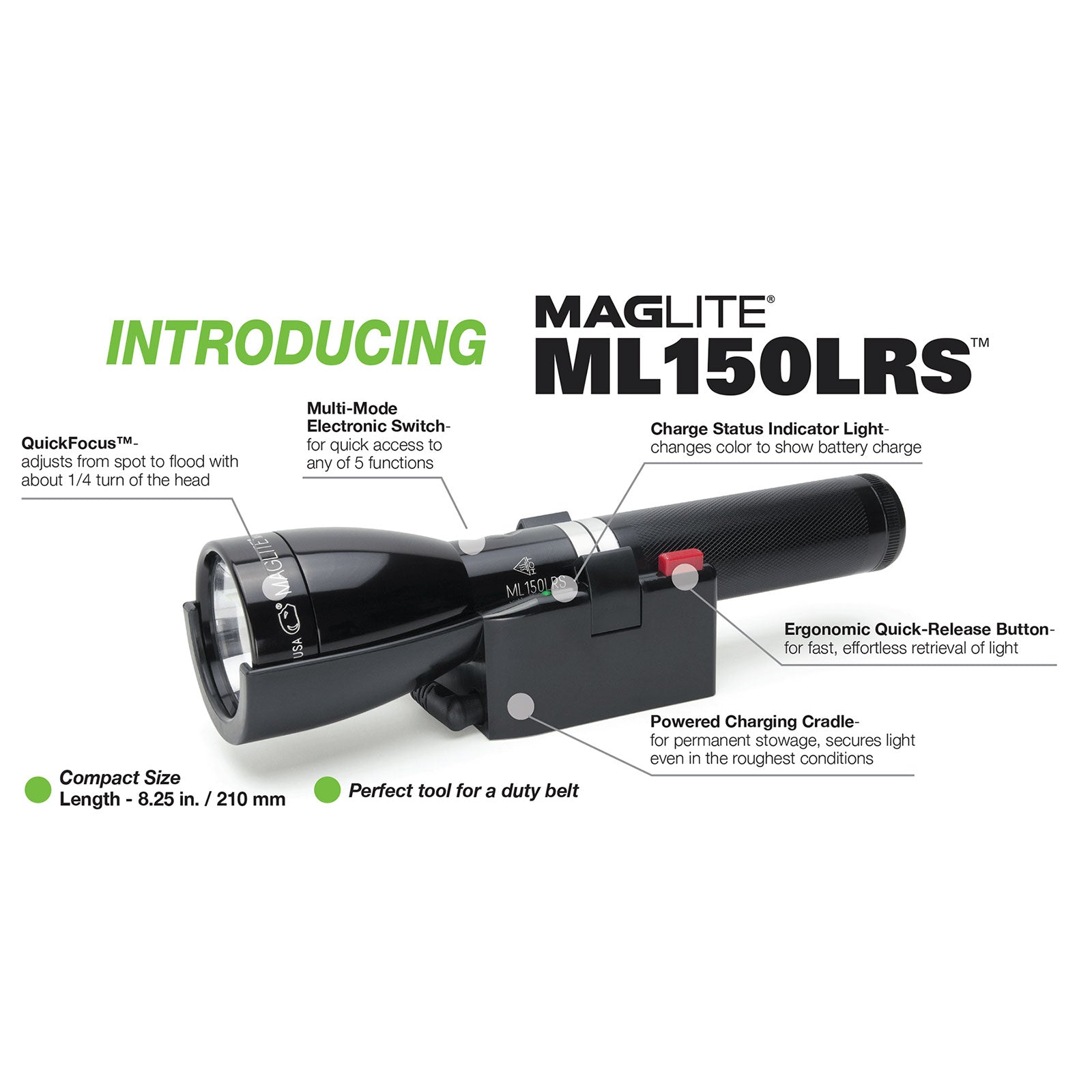 Buy Maglite Rechargeable LED Flashlight, ML150LRX-4019R (Black, 1082 Lumen)  Online in Dubai & the UAE