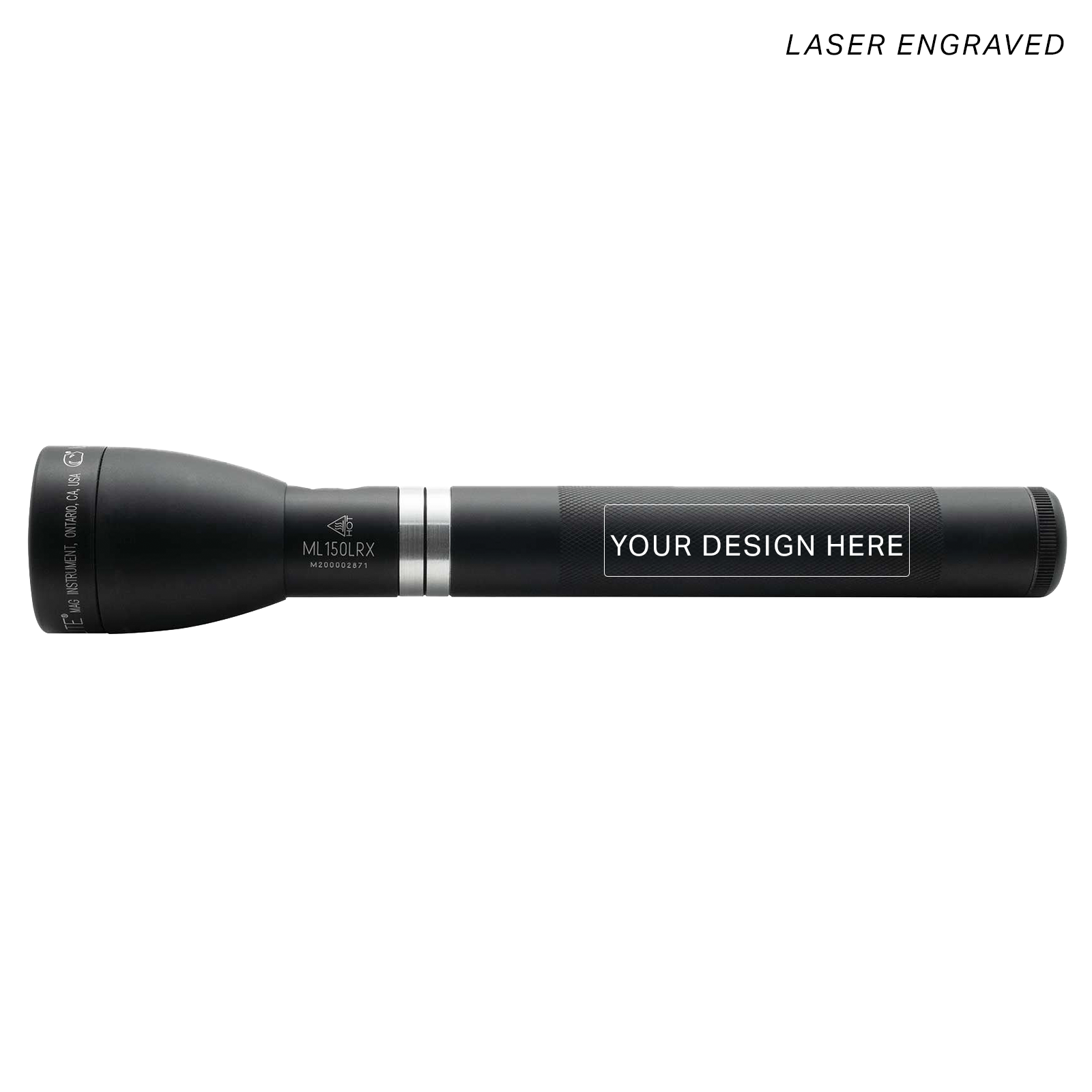 Maglite® ML150LRX® Rechargeable LED Flashlight - Matte Black - Custom Engraving – 458-Meter Beam, Up to 79-Hour Runtime, 1,082 Lumens, Quick Focus®, QuickClik® & Fast-Charging LiFePO4 Power