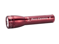 Maglite ML25LT LED flashlight in red with Merry Christmas engraving