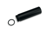 Black Maglite barrel storage tube with threaded end cap and seals