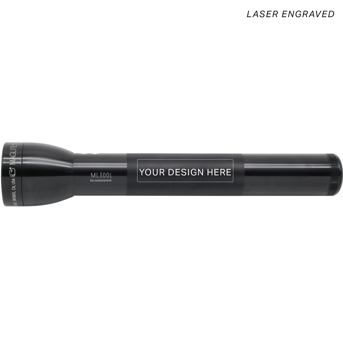 ML300L LED 3-Cell D Flashlight - Black - Custom Engraving