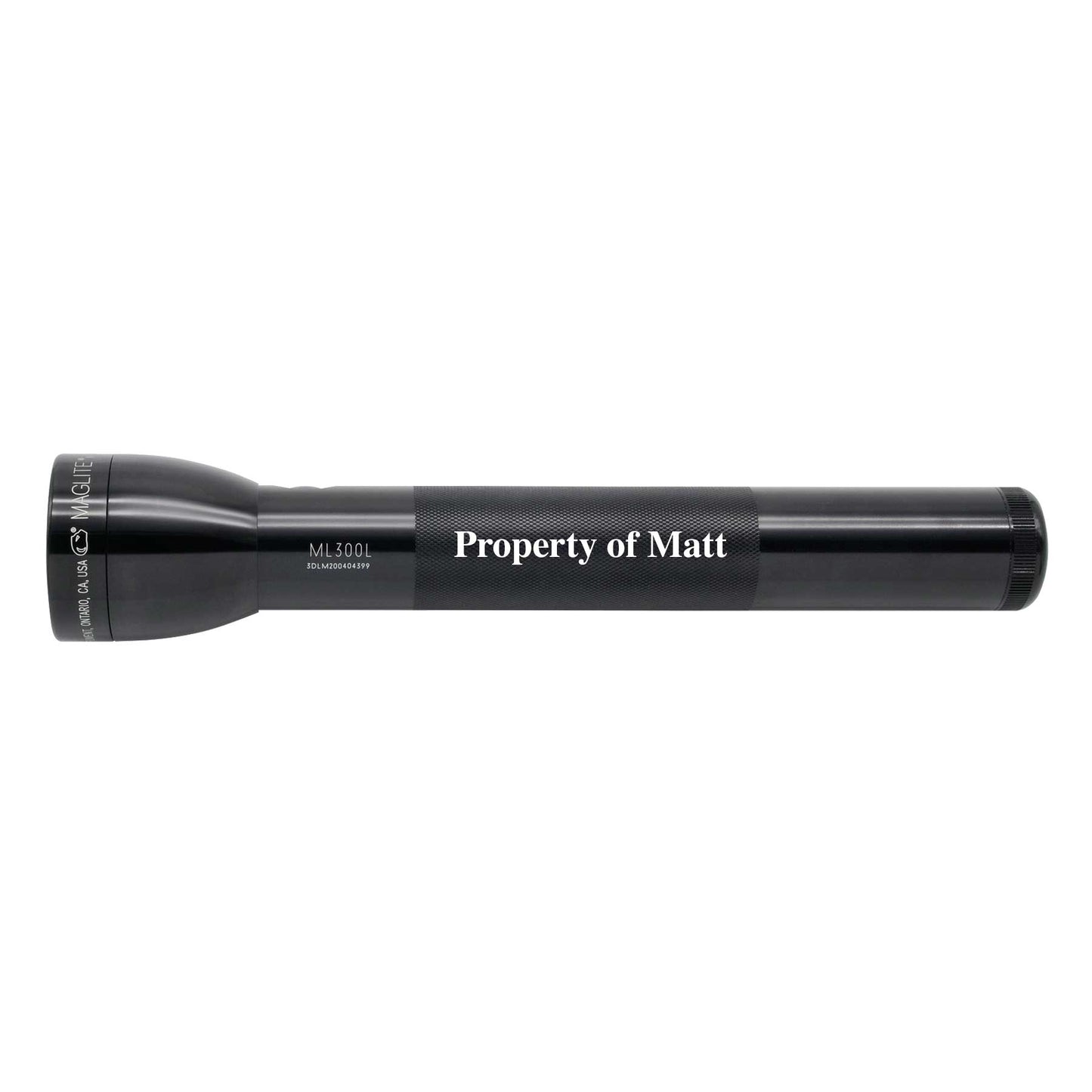 ML300L LED 3-Cell D Flashlight - Black - Custom Engraving