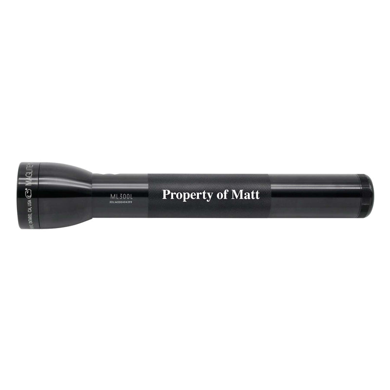 ML300L LED 3-Cell D Flashlight - Black - Custom Engraving