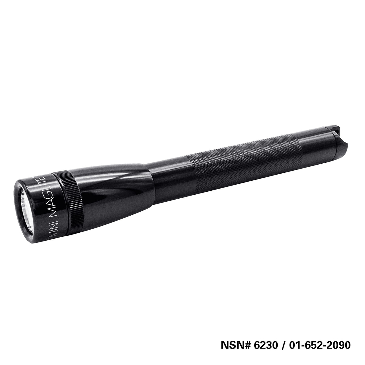 Black Maglite Pro LED pocket flashlight with textured grip and front lens