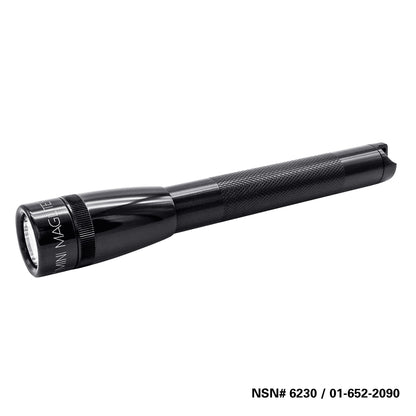 Black Maglite Pro LED pocket flashlight with textured grip and front lens