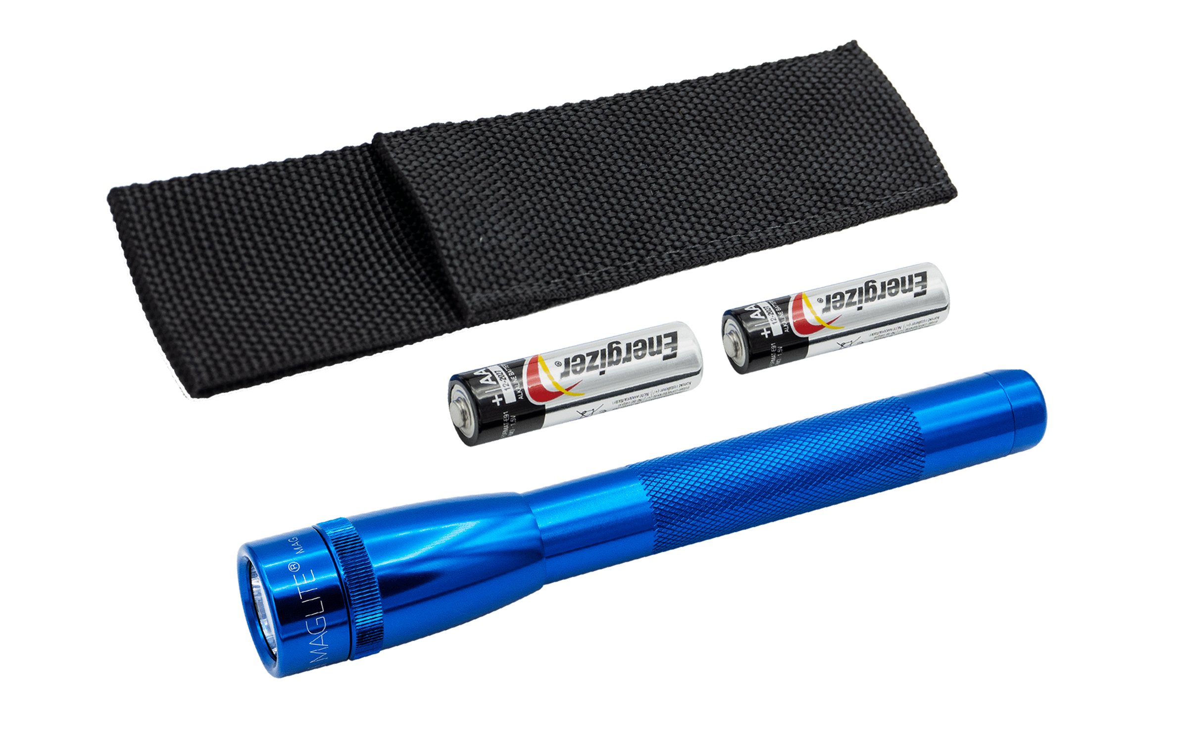 Mini Maglite LED Flashlight AA with Holster Blue
