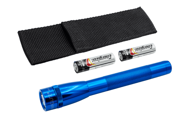 Mini Maglite LED Flashlight AA with Holster Blue