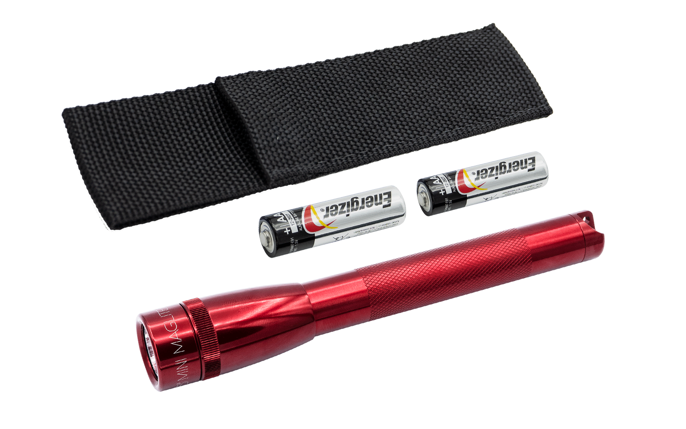 Mini Maglite LED Flashlight AA with Holster Red