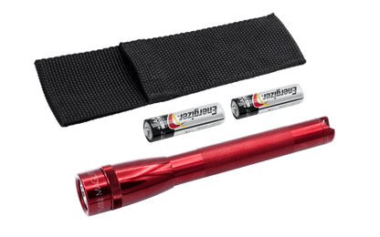 Mini Maglite LED Flashlight AA with Holster Red