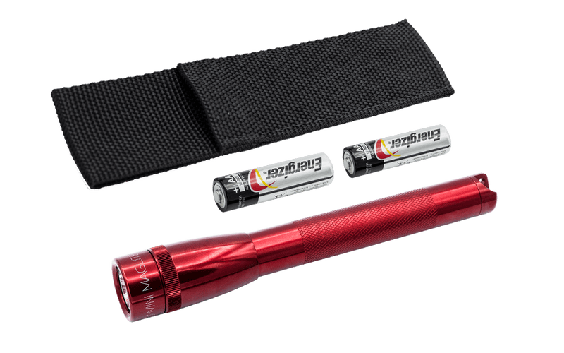 Mini Maglite LED Flashlight AA with Holster Red