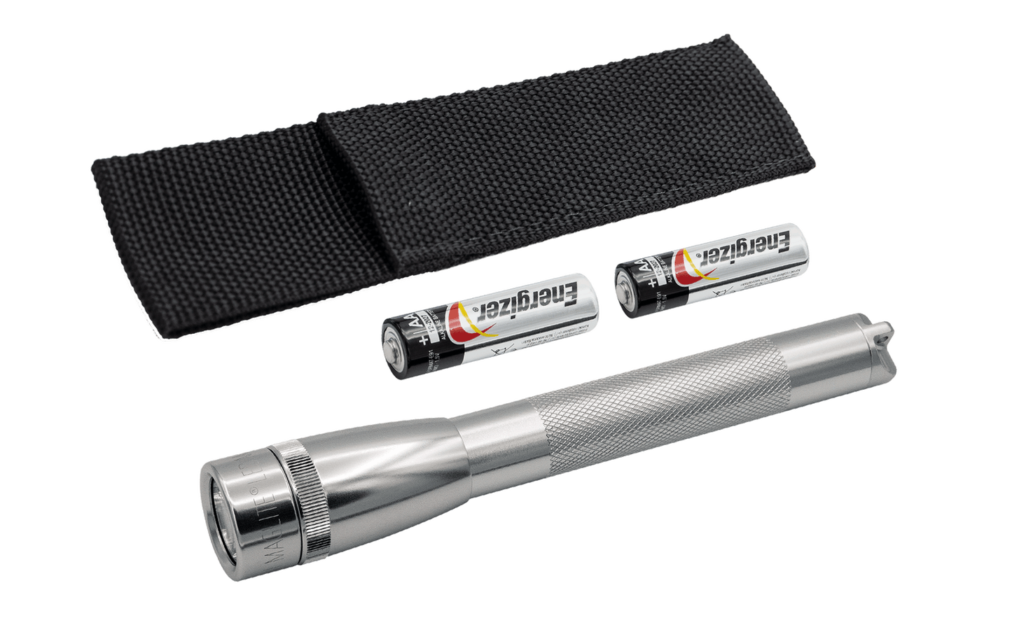 Mini Maglite LED Flashlight AA with Holster Silver