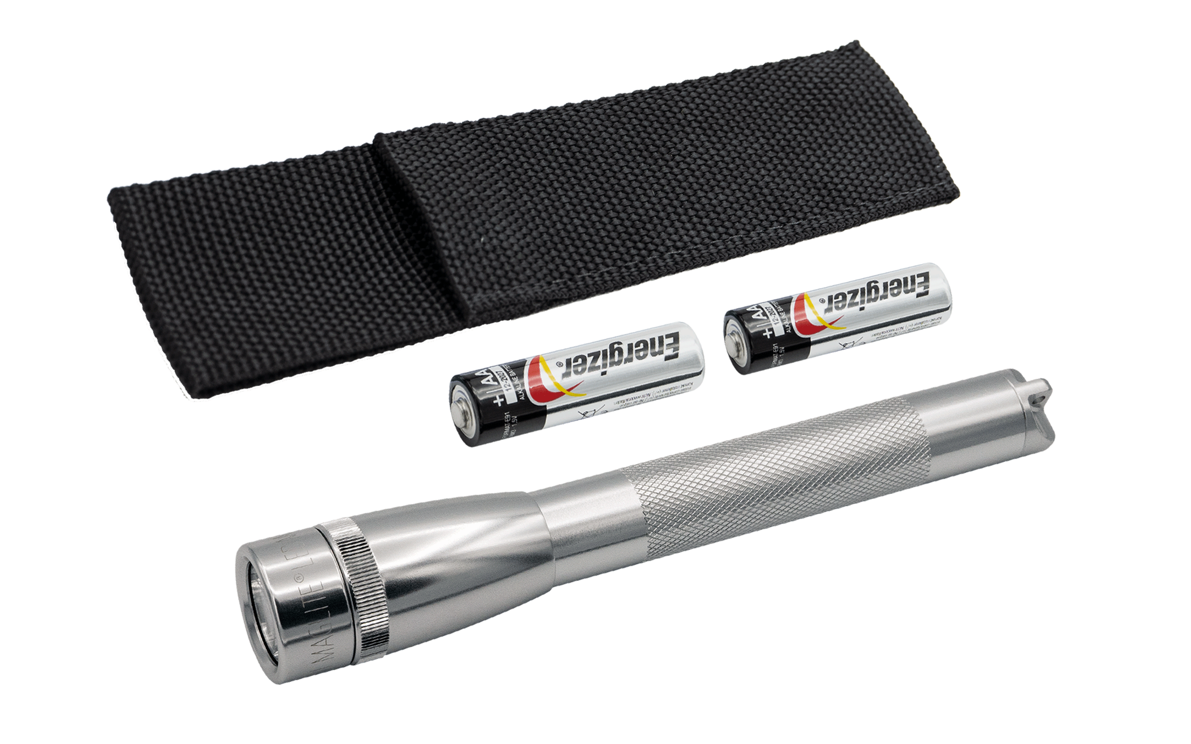 Mini Maglite LED Flashlight AA with Holster Silver