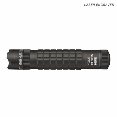 MAG-TAC CR123 LED Flashlight Crowned Bezel - Black - Custom Engraving