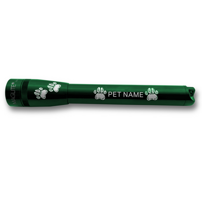 Mini Maglite Pro LED Flashlight - Dark Green - Custom Pet Engraving