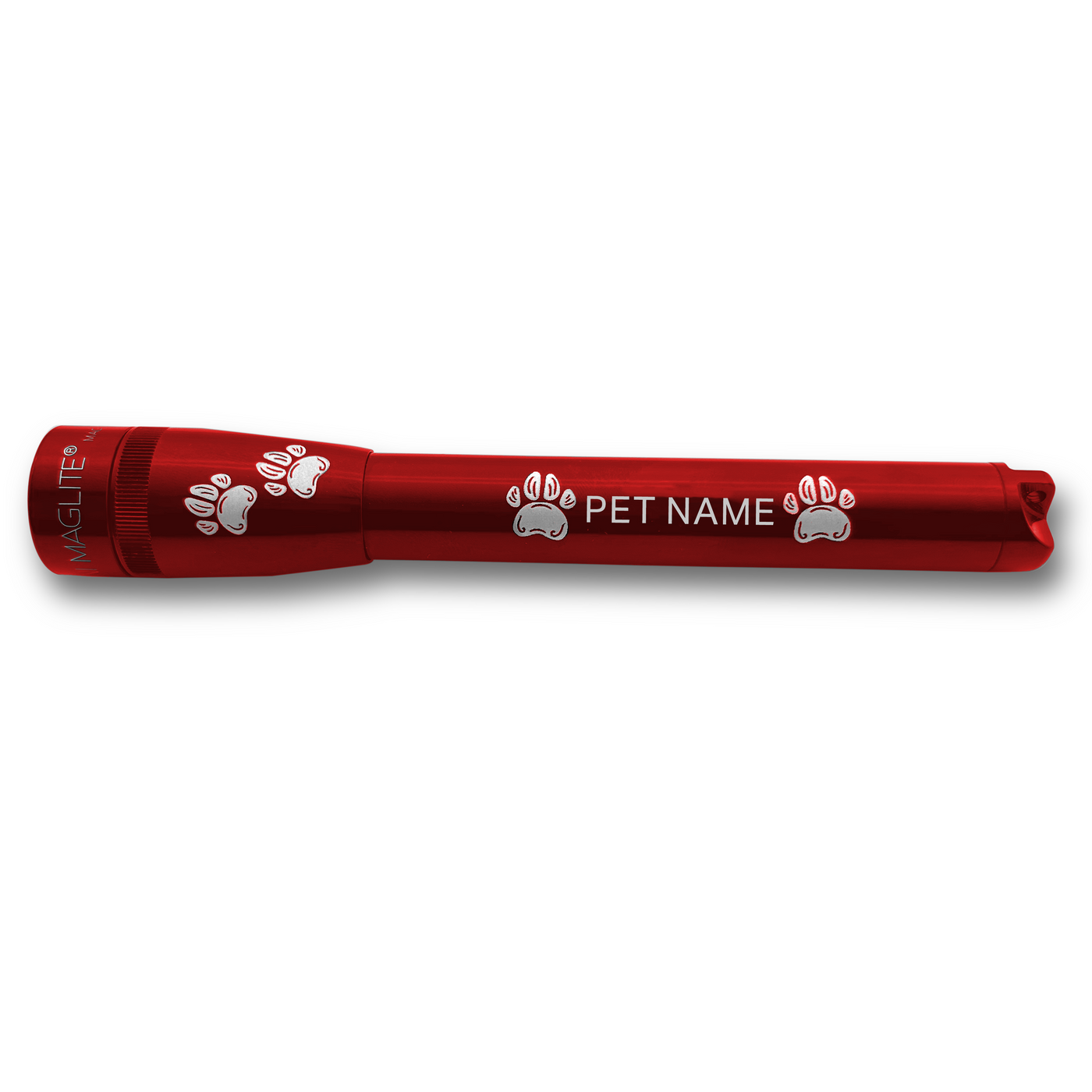 Mini Maglite Pro LED Flashlight - Red - Custom Pet Engraving
